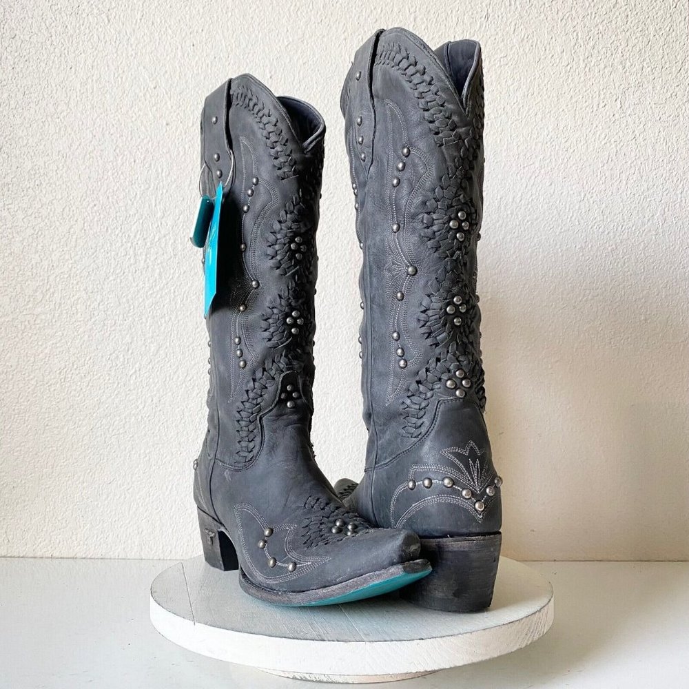 Lane Cossette Embellished dark Gray Heeled Boots